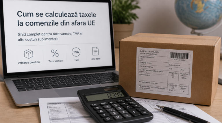 Cum se calculează taxele la comenzile din afara UE