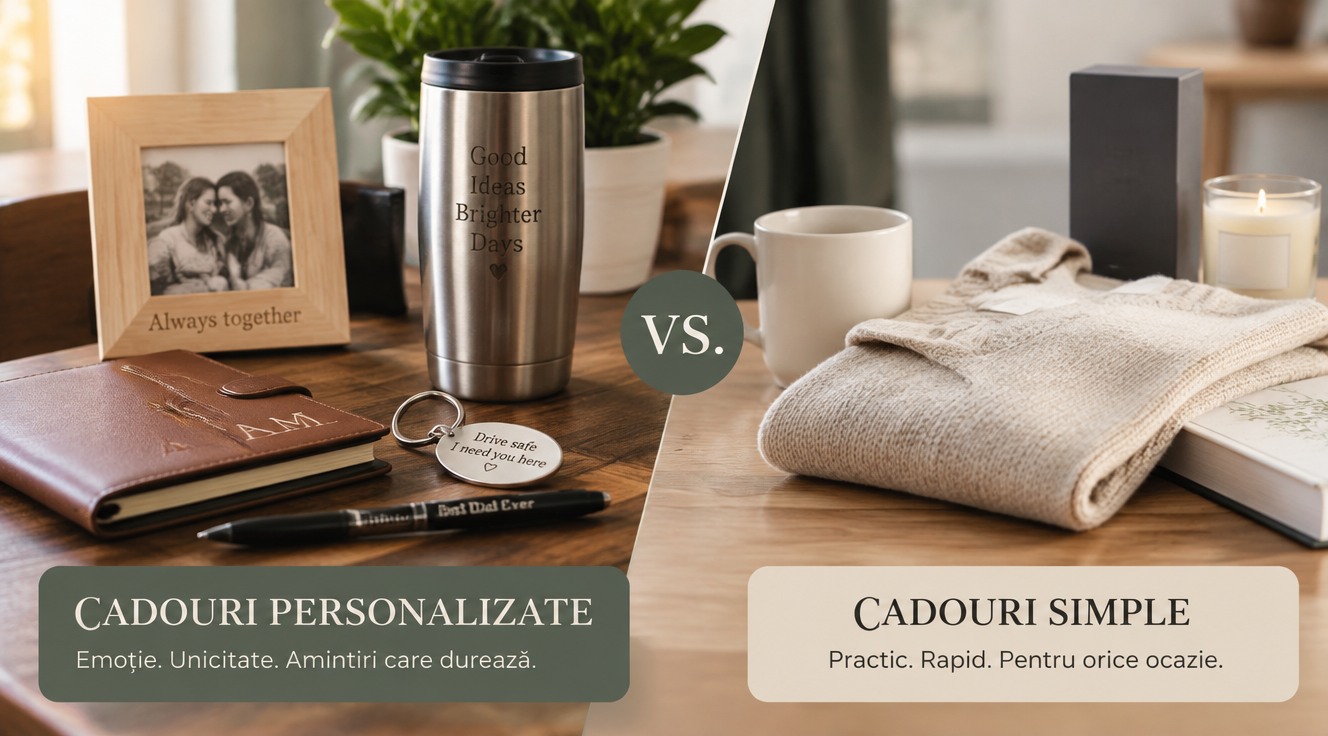 Cadouri personalizate: ce merită gravat sau printat vs cumpărat simplu